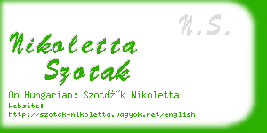 nikoletta szotak business card